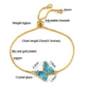 Shangjie Oem Joyas Moda Multi Color Crystal Bracelet Chain Chain Bracelet Charme Mulheres Bracelet de Manteiga Placada a Mulher